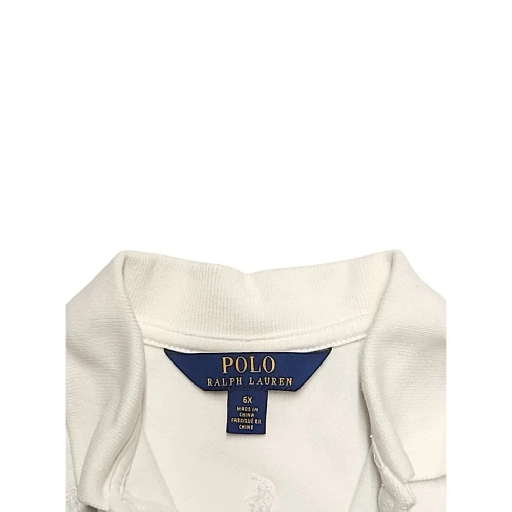 Ralph Lauren Girls Size 6X White Cotton Dress Short Sleeve